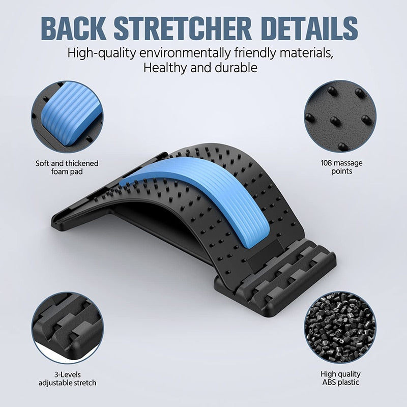 Multi-Level Adjustable Back Massager Back stretcher for pain